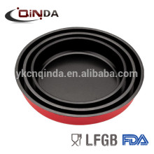 Conjunto antiadherente de la pizza del acero de carbono 3PCS redondo